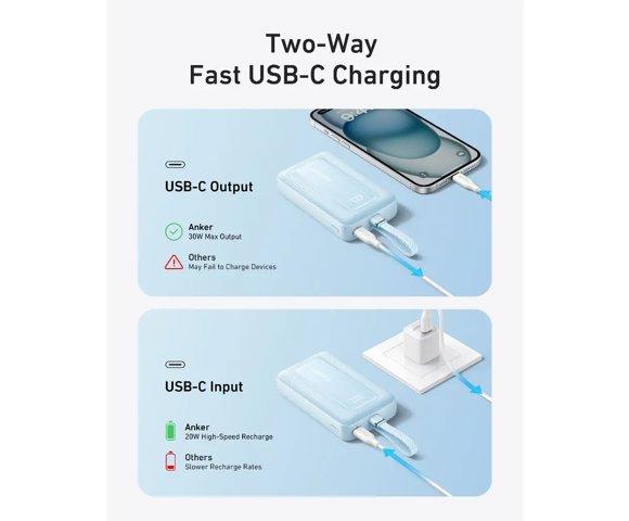 Anker Zolo Power Bank 30W 20K USB-C + Lightning Cable - slika 4