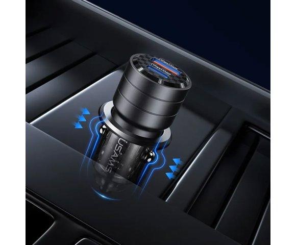 USAMS 95W USB-A + USB-C Black Auto punjač - slika 8