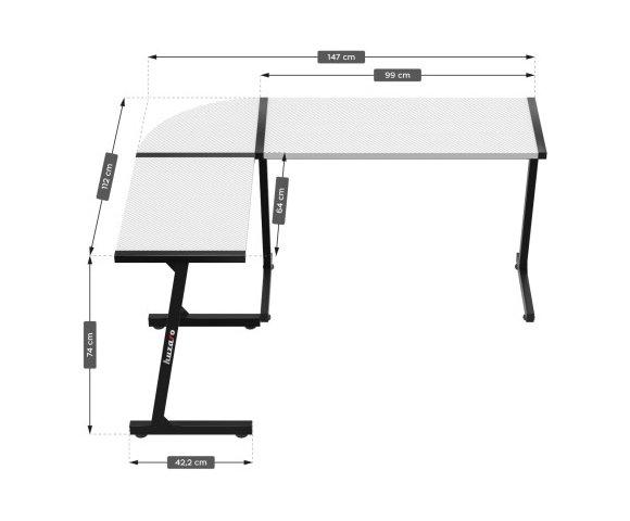 Huzaro Hero 6.0 White gaming sto - slika 12