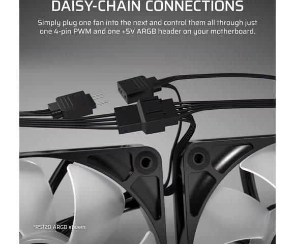 Corsair RS120-R ARGB 120mm PWM Reverse Fans Triple Pack - slika 5
