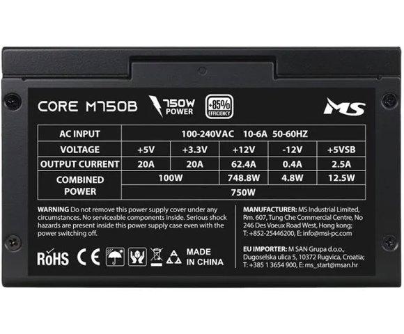 MS Industrial CORE M750B 750W Black napajanje - slika 4