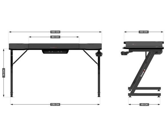 Huzaro Hero 3.3 Black gaming sto - slika 12