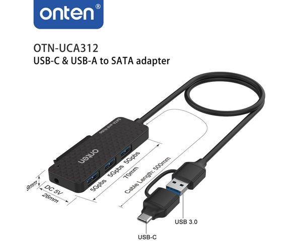 Onten UCA312 USB-C / SATA adapter - slika 3