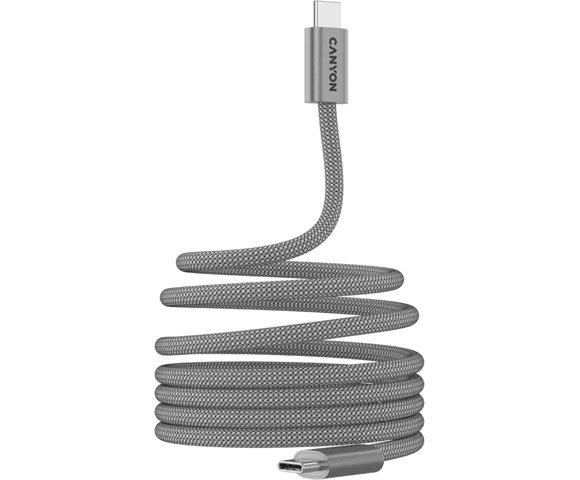 Canyon OnWire 60MG Grey Type-C 1m 60W pleteni magnetni kabl - slika 3