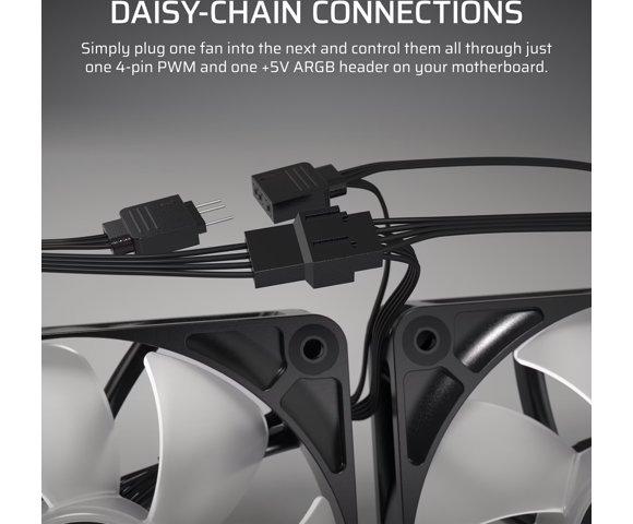 Corsair RS120 ARGB 120mm PWM Fans White (Triple Pack) - slika 4