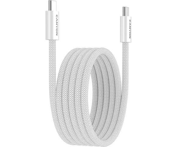 Canyon OnWire 60MG White Type-C 1m 60W pleteni magnetni kabl - slika 5
