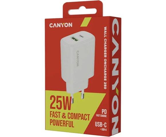 Canyon OnCharge USB-A/C 250 White punjač - slika 6