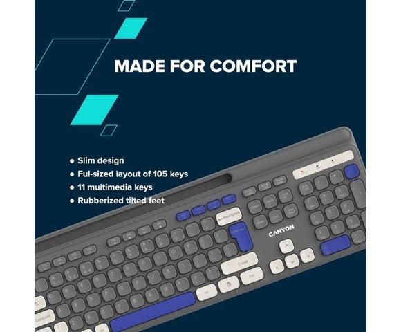 Canyon HSET-W5 White bežična tastatura i miš - slika 9
