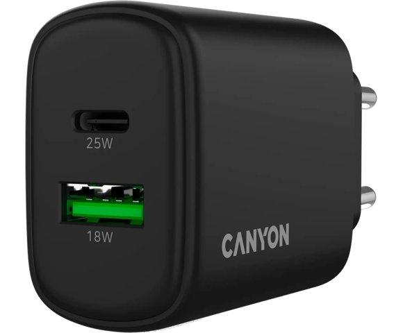 Canyon OnCharge USB-A/C 250 Black punjač - slika 6