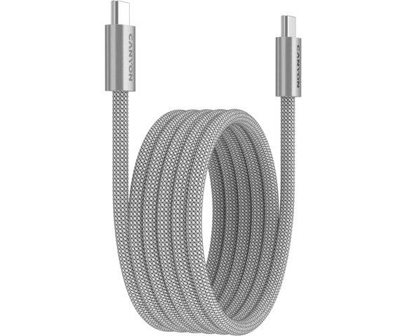 Canyon OnWire 60MG Grey Type-C 1m 60W pleteni magnetni kabl - slika 5