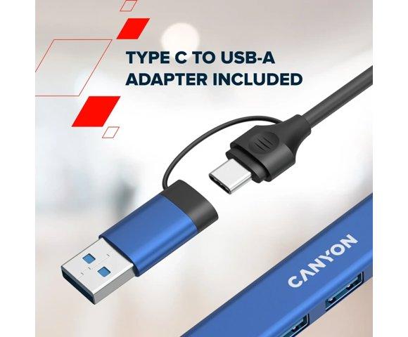 Canyon OnHub 02 Grey 4-port USB-C hub - slika 7