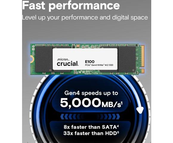 Crucial E100 2TB M.2 SSD - slika 2