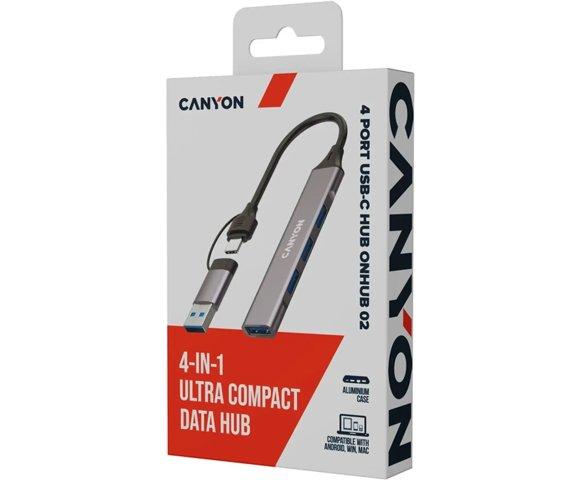 Canyon OnHub 02 Grey 4-port USB-C hub - slika 6
