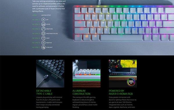 Razer Huntsman Mini Mercury Edition - Multicom