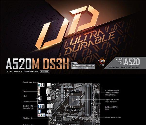 Gigabyte A520M DS3H rev. 1.0