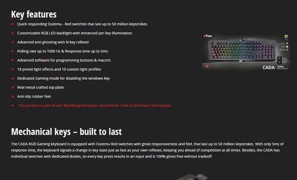 Trust GXT 890 Cada RGB