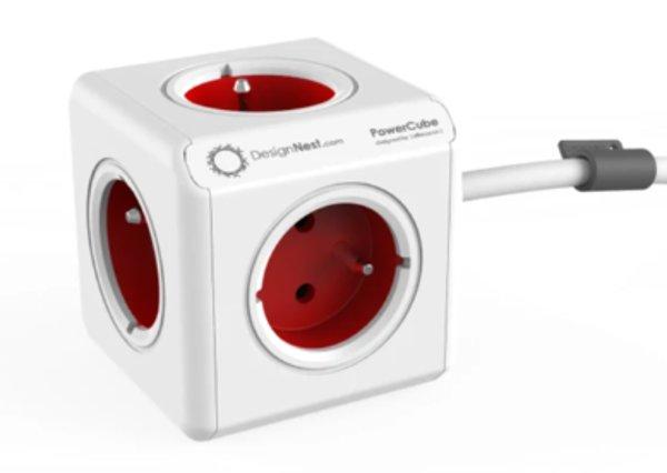 Allocacoc PowerCube Extended 1,5 m - red