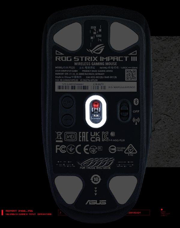 ASUS ROG Strix Impact III Wireless (White) miš