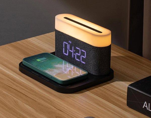 Moye Aurora Lamp with Clock and Wi-Fi Charger