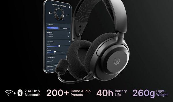 SteelSeries Arctis Nova 3 PC Wireless Black slušalice