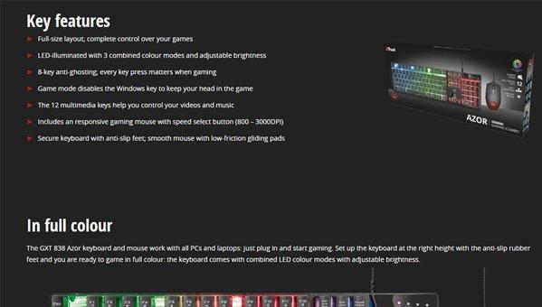 Trust GXT 838 Azor Combo