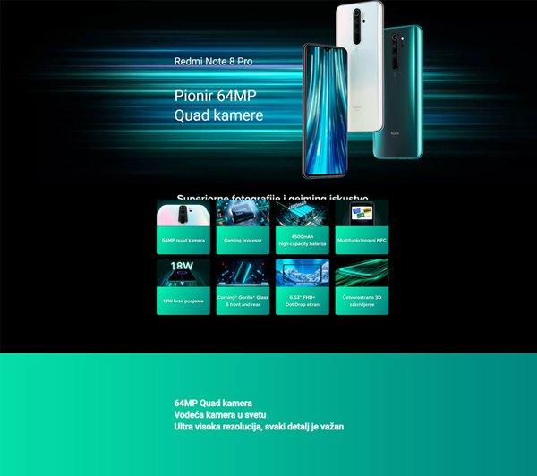 Xiaomi REDMI Note 8 PRO 6GB 128GB Pearl White