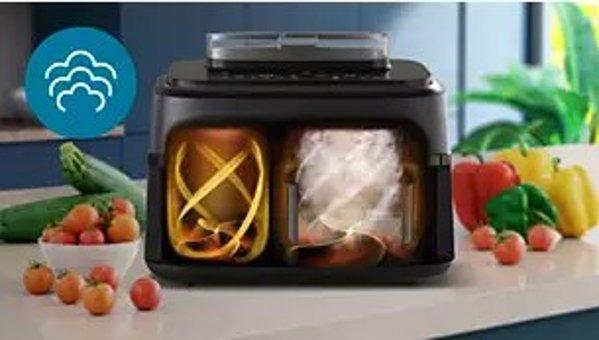 Philips NA555/00 Steam Airfryer Dual Basket 