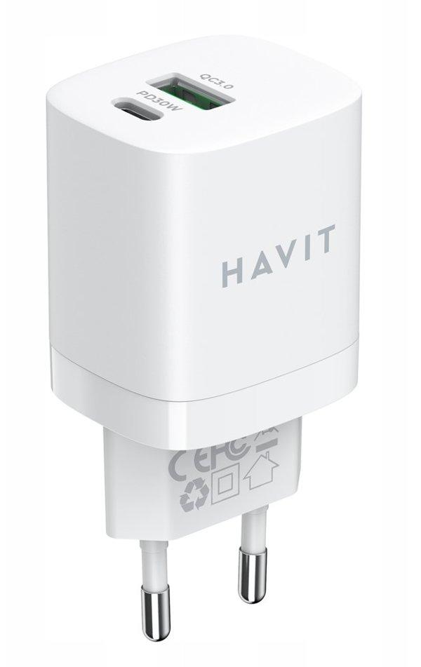 HAVIT UC30 EU USB-A USB-C punjač (Bijela)