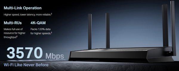 TP-Link Archer BE220 BE3600 Dual-Band Wi-Fi 7 Router