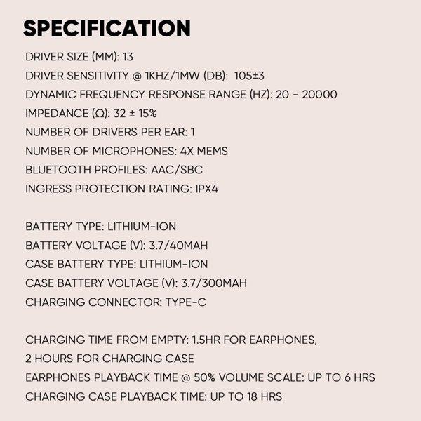 SONICGEAR EarPump TWS Q3 ANC WHITE