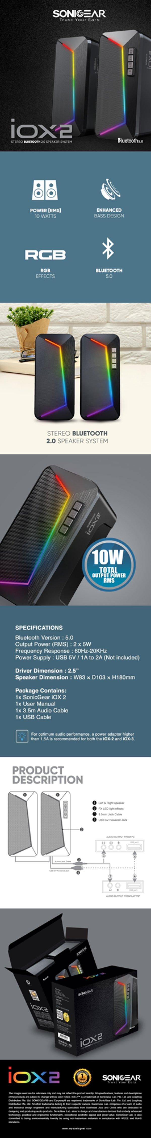 SONICGEAR iOX 2 zvučnici