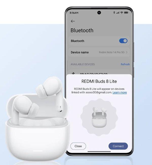 XIAOMI Buds 8 lite White slušalice