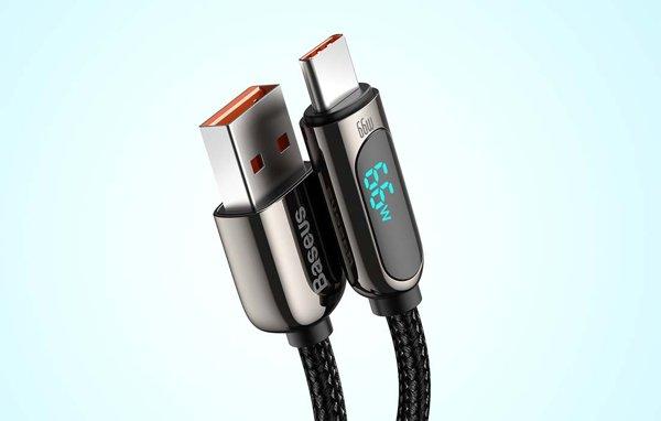 Baseus Display USB-A / USB-C 66W 2m Black