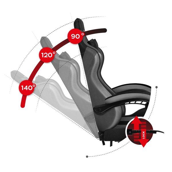 HUZARO FORCE 4.7 GREY MESH gaming stolica