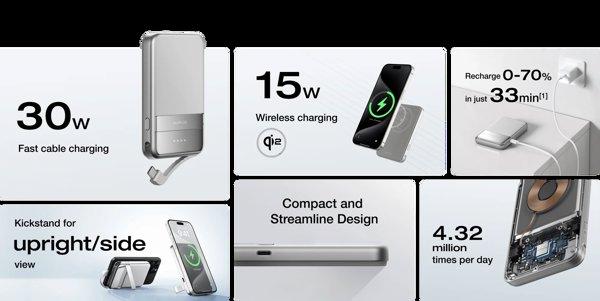 EcoFlow RAPID Magnetic Power Bank 5000mAh Black