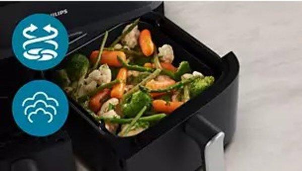 Philips NA555/00 Steam Airfryer Dual Basket 