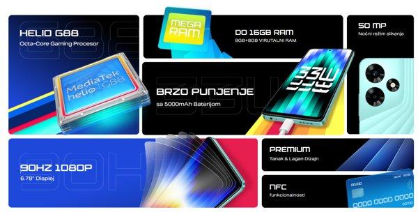 Infinix Hot 30 8GB 256GB  (CRNA)