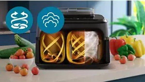 Philips NA555/00 Steam Airfryer Dual Basket 