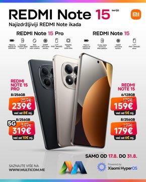 Xiaomi Redmi Note 15 serija avgust
