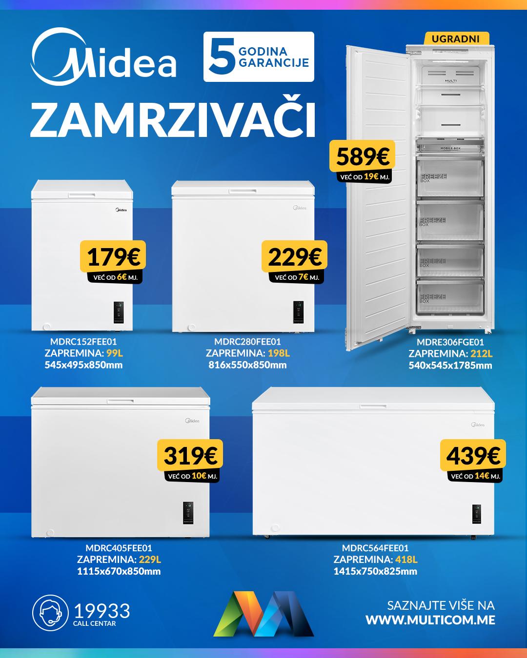 Midea zamrzivači