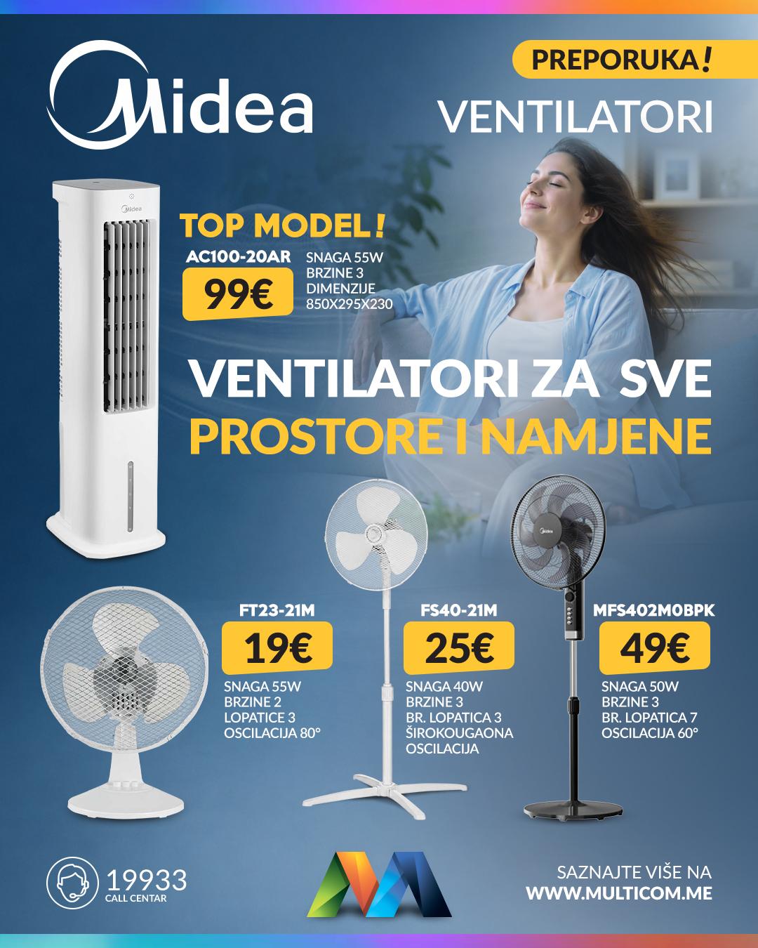 Midea jul ventilatori