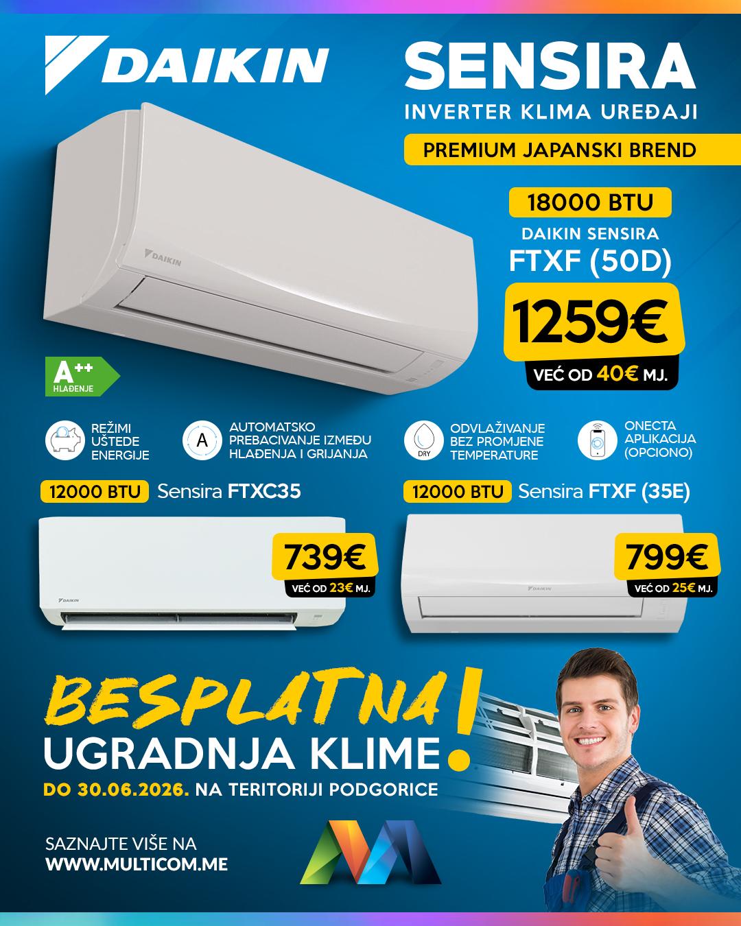 Daikin klime i ugradnja