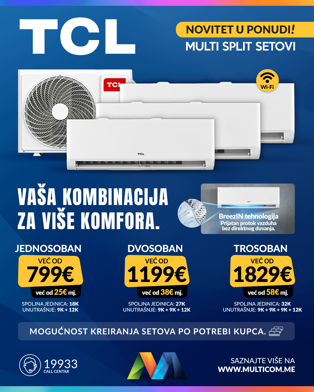 TCL multisplit sistemi NOVO
