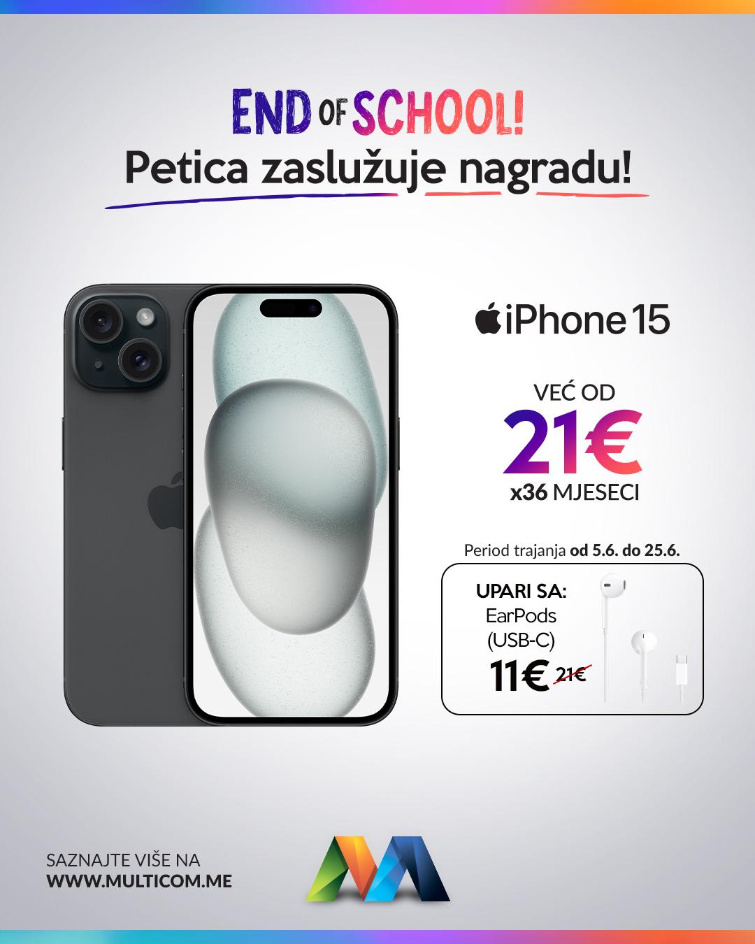 Apple iPhone 15 i slušalice