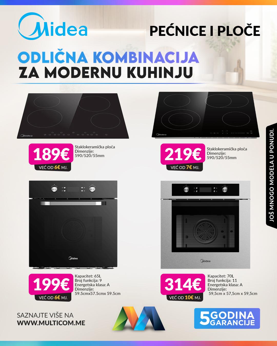 Midea pecnice i ploce ugradne