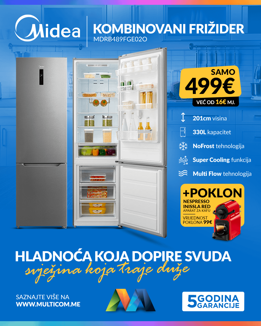 Midea frizider sa Nespesso poklonom