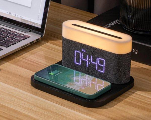 Moye Aurora Lamp with Clock and Wi-Fi Charger