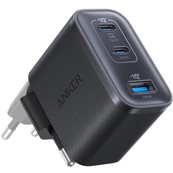Anker Nano Charger (70W, 3 Ports) Black