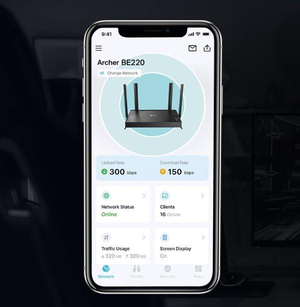 TP-Link Archer BE220 BE3600 Dual-Band Wi-Fi 7 Router
