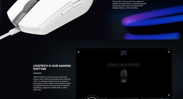 Logitech G203 LIGHTSYNC bijeli